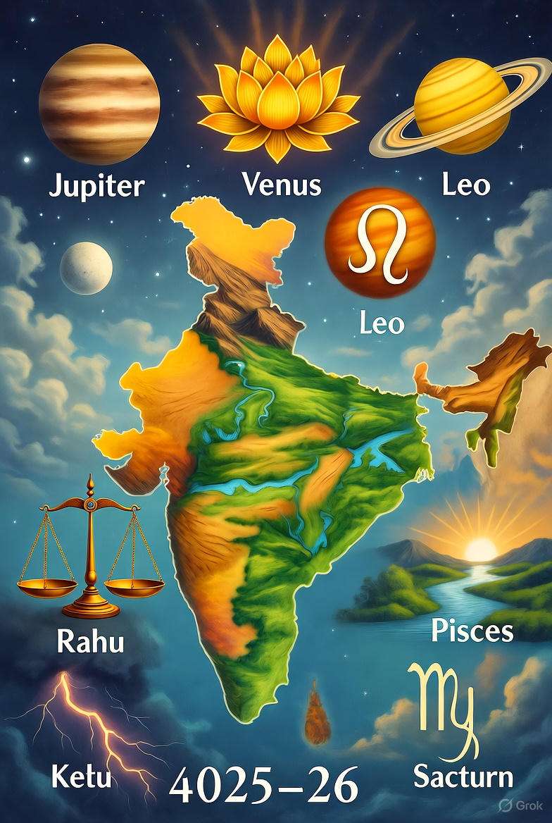 गोचर ग्रहों की स्थिति से भारत का भविष्य: समृद्धि, चुनौतियां और अवसरों का संतुलन